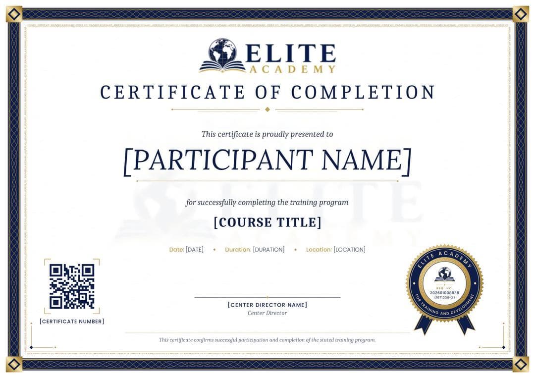 Elite Academy Certificate of Completion